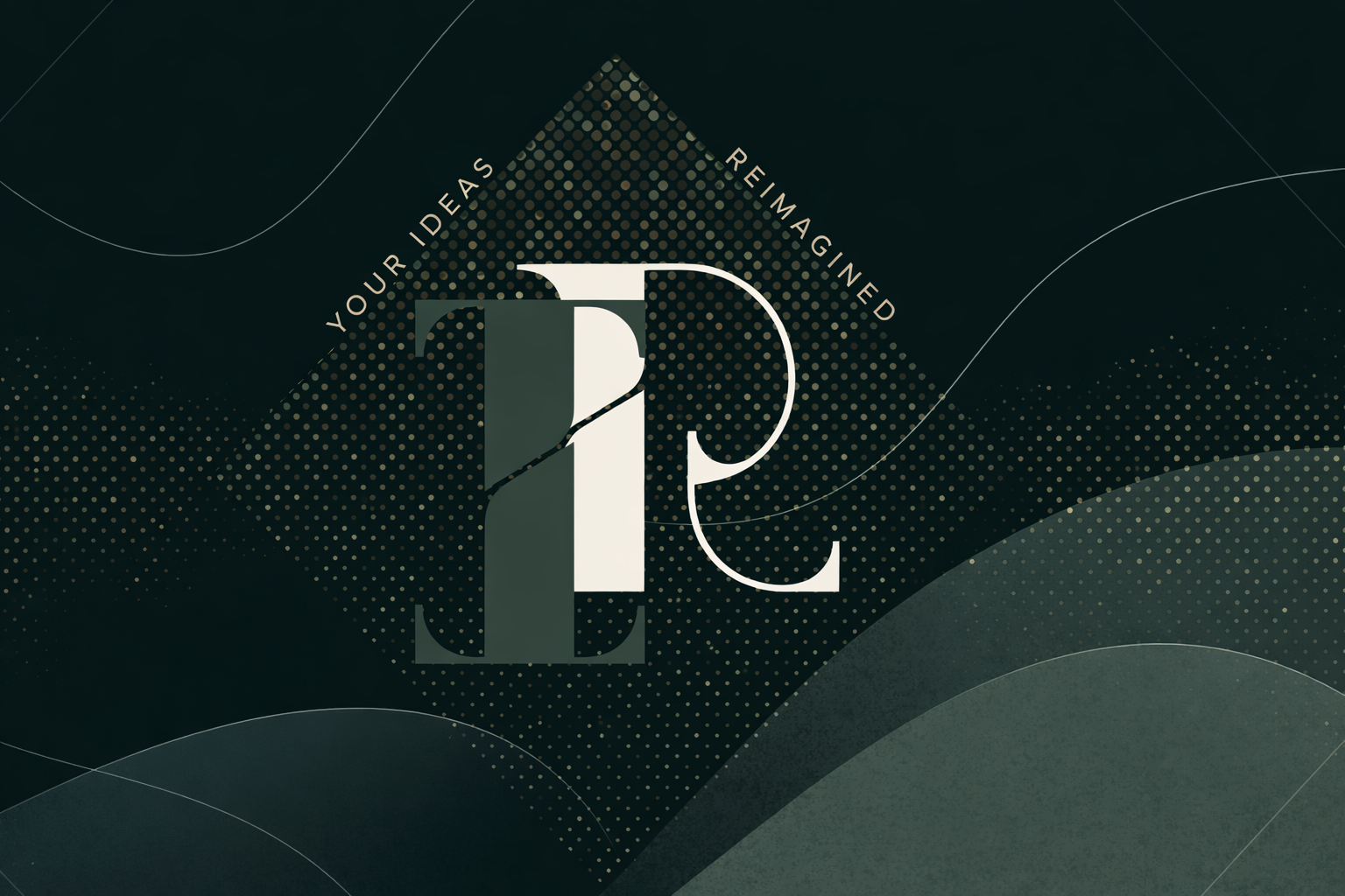 Ideas Reimagined IR monogram on a dark dotted field